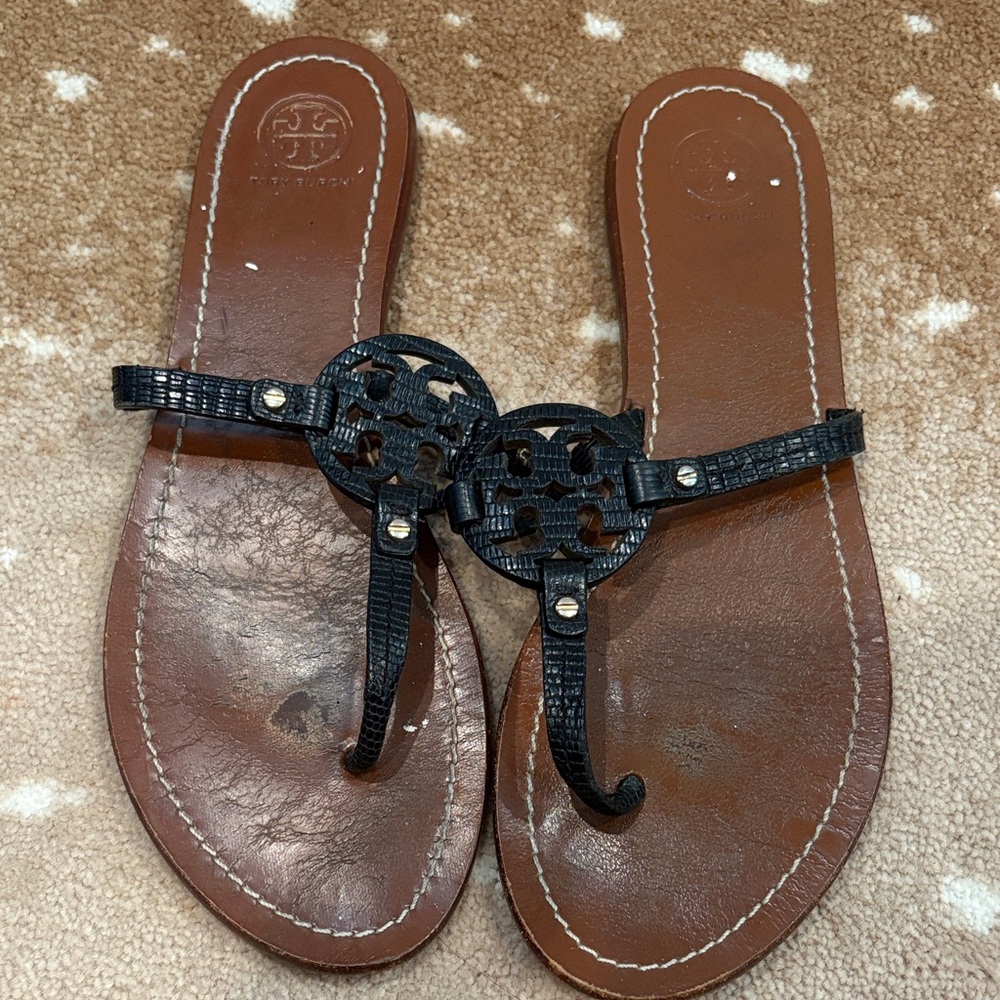 Tory Burch Black and Brown Sandals